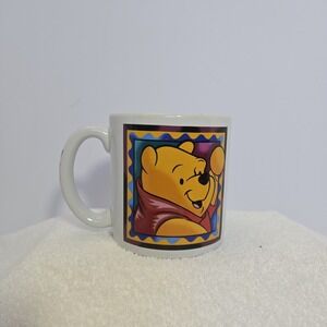 Vintage Walt Disney Winnie the Pooh Coffee Mug Ceramic Bear Cup Logo Disneyland